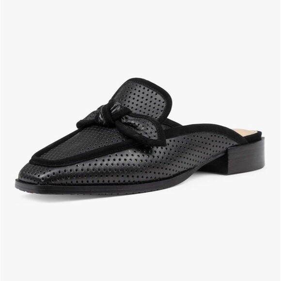 NYDJ Women's Tillie Loafer Flat Mule Black Leather Size 5.5 - Picture 1 of 11